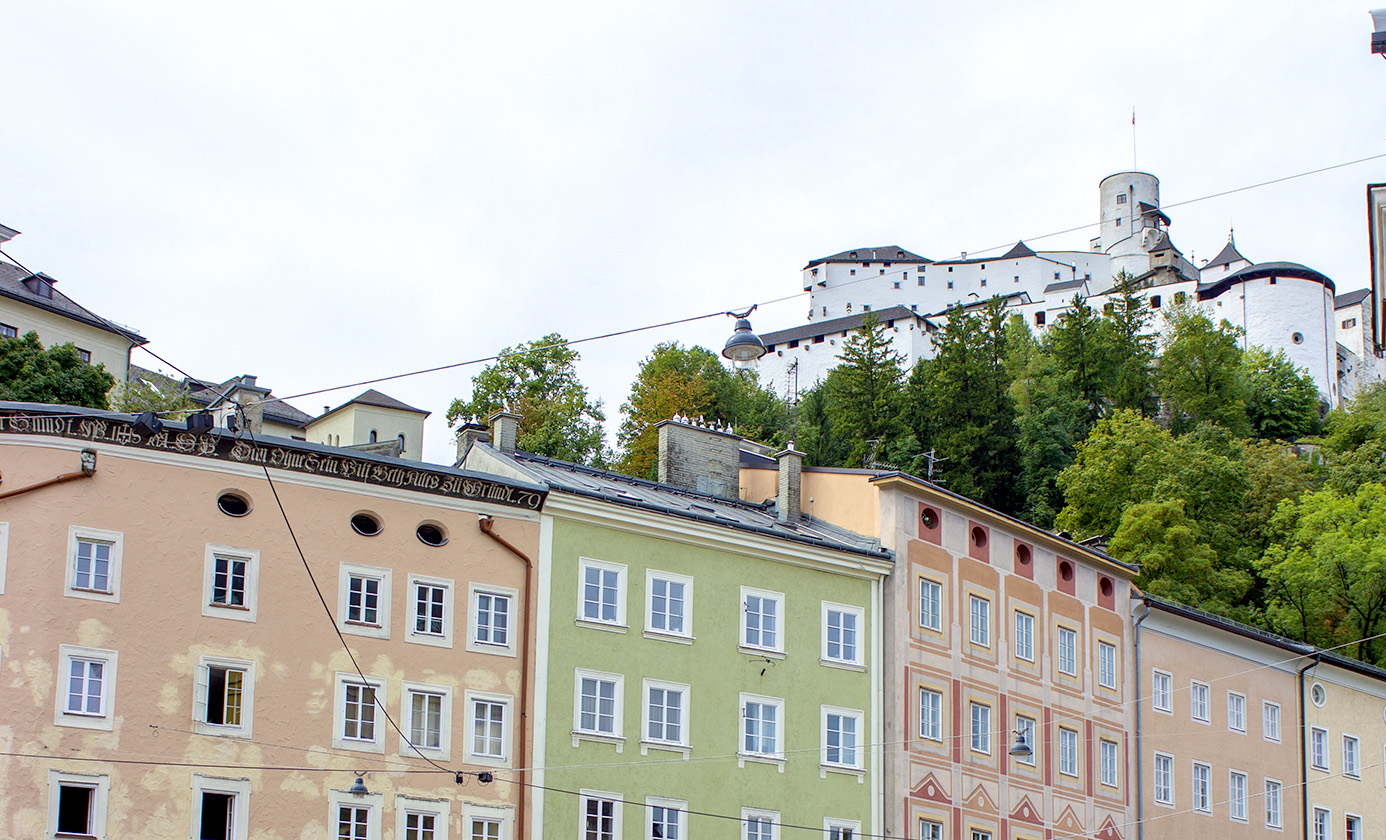 Pastel buildings in Salzburg