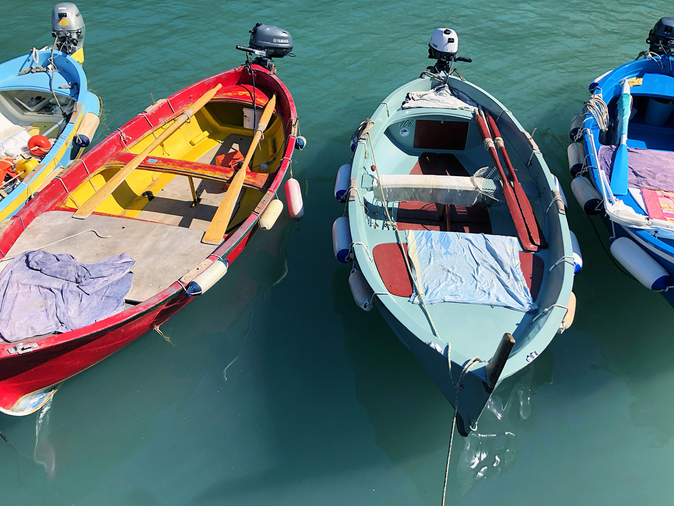 Cinque Terre colorful boats