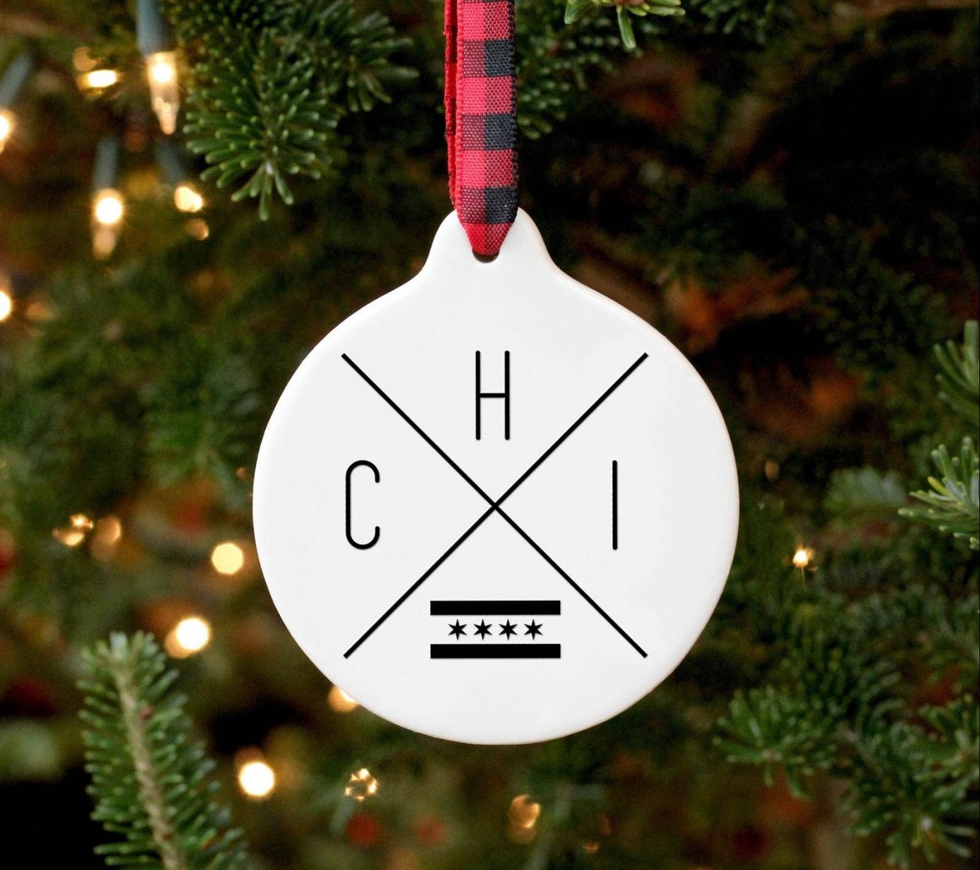 Minimal Chicago Ornament- Gift Guide