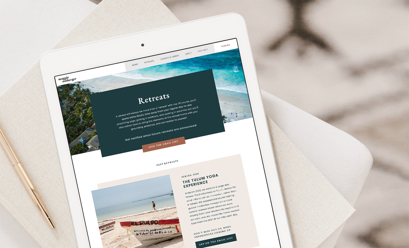 Fitness Site Feature- Events & Retreats Page
